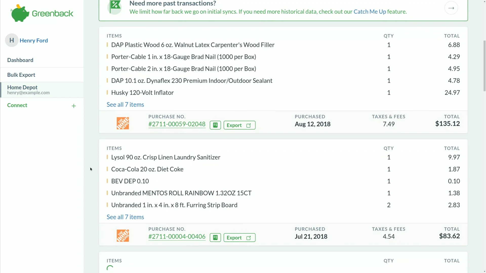 Home Depot Integration