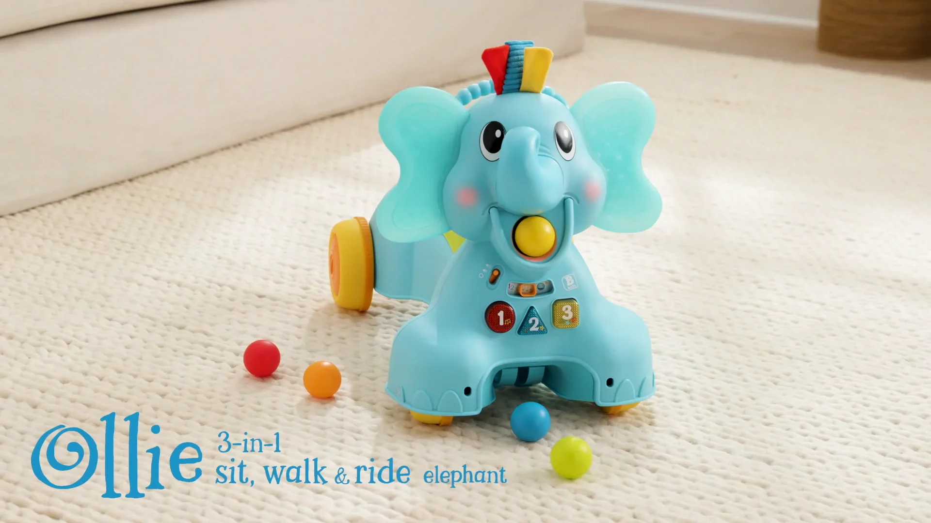 Fisher price 3 in 1 ride hot sale on elephant