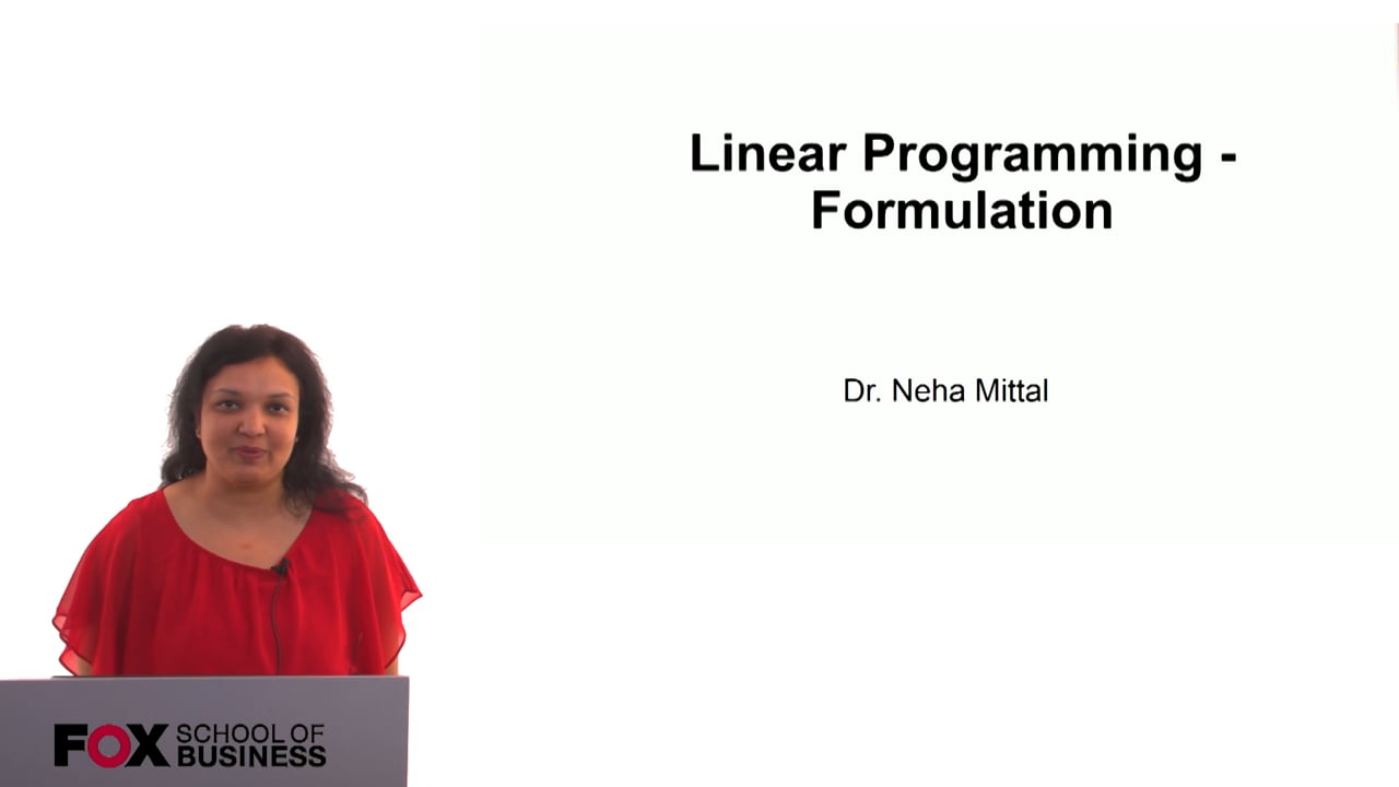 Linear Programming – Formulation