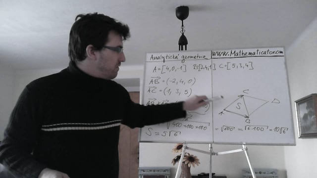 Analytická geometrie - vektorový součin - výpočet obsahu trojúhelníka