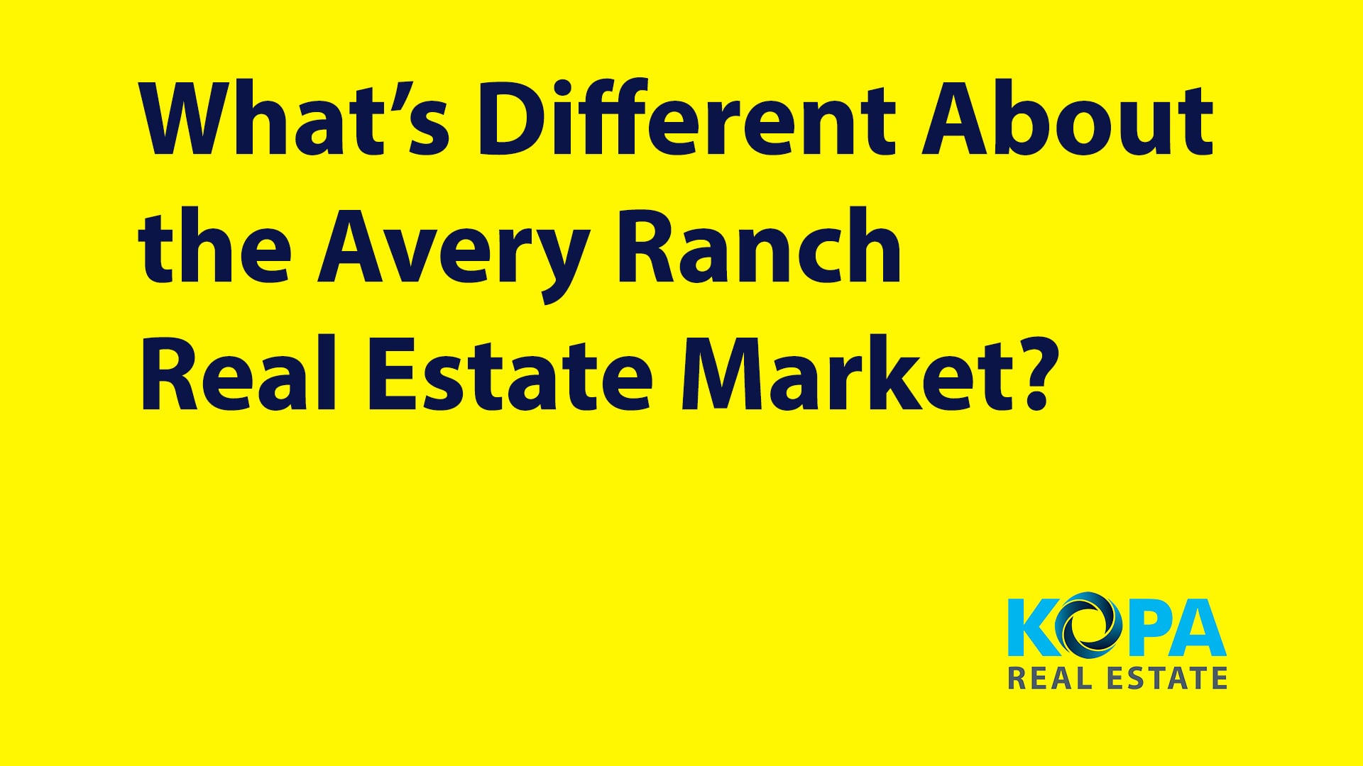 What's Different about the Avery Ranch Real Estate Market? on Vimeo