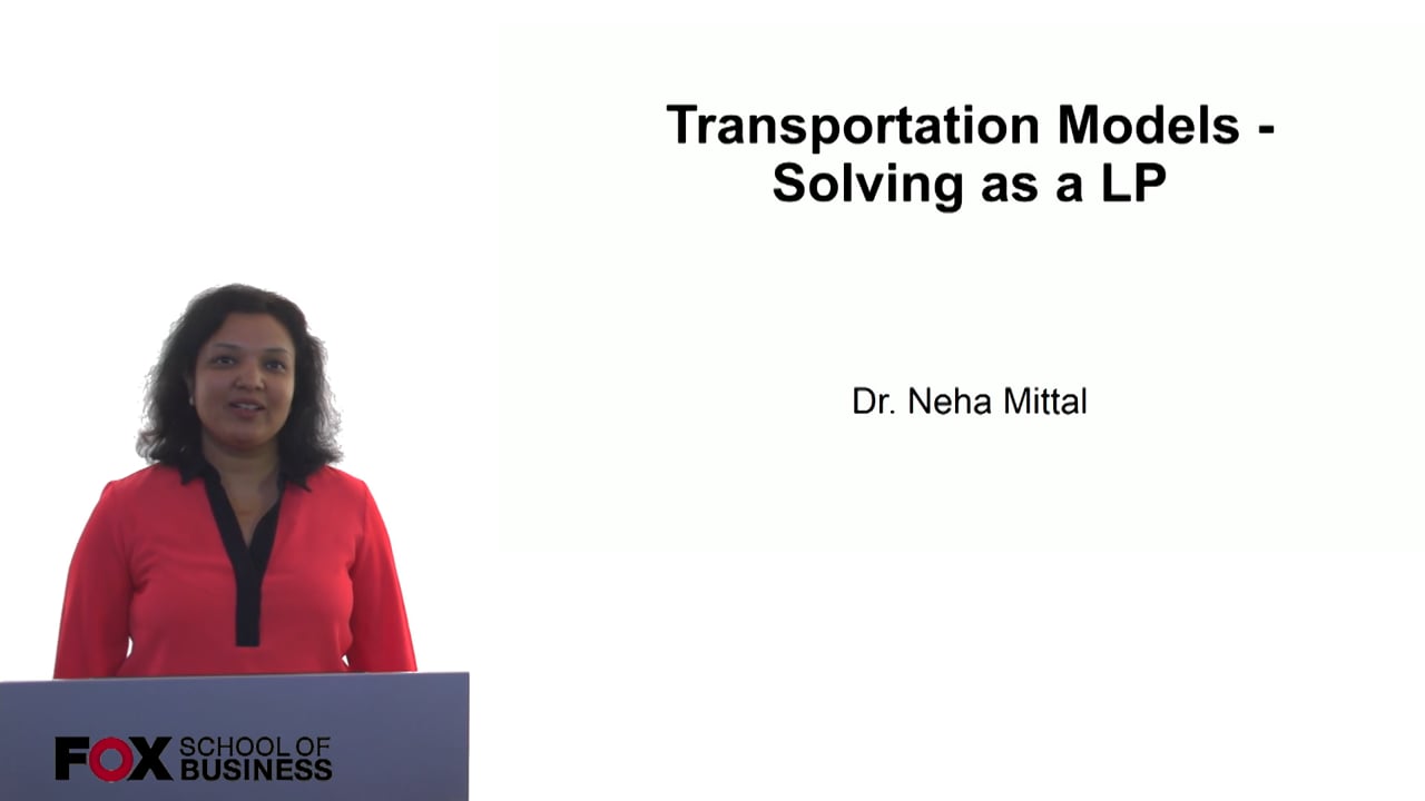 Login to view Transportation Models – Solving as a LP