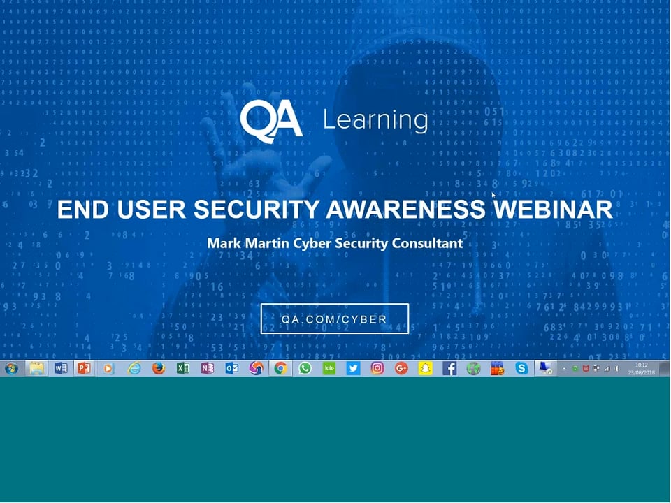 End-user security awareness - Webinar Wednesday, 15/08/2018