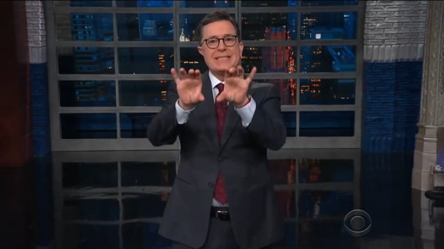 Stephen Colbert explains why to film in landscape not portrait mode.