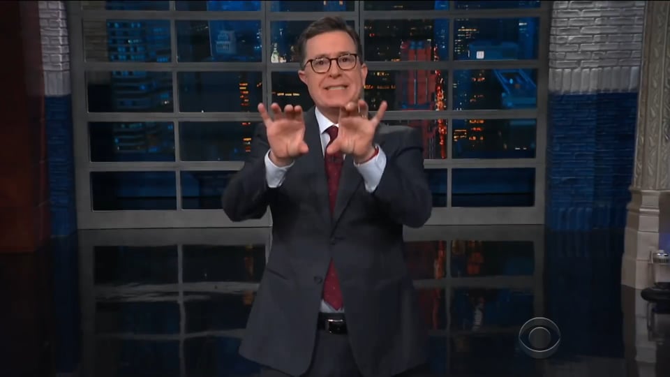 Stephen Colbert explains why to film in landscape not portrait mode.