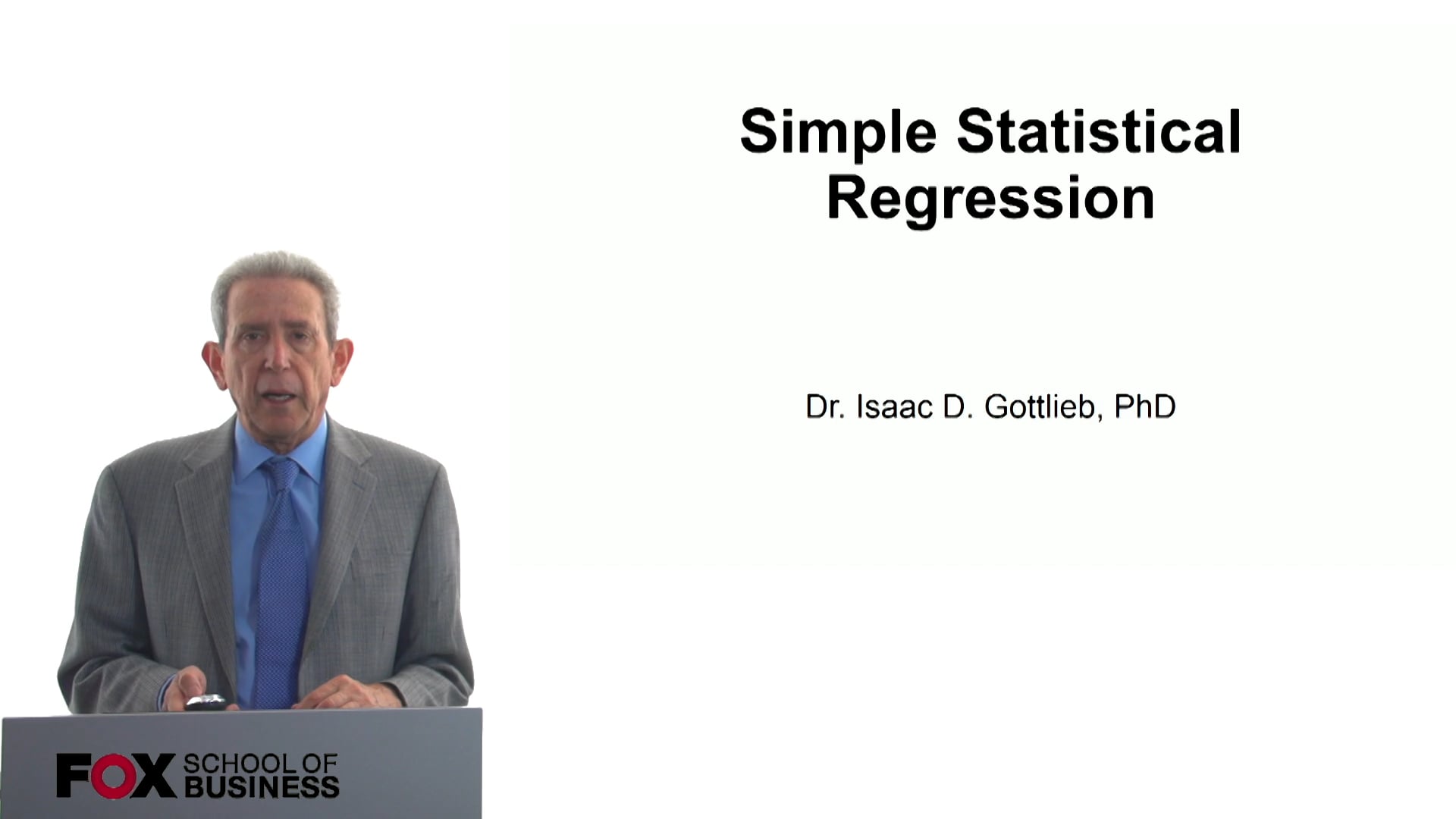 Simple Statistical Regression
