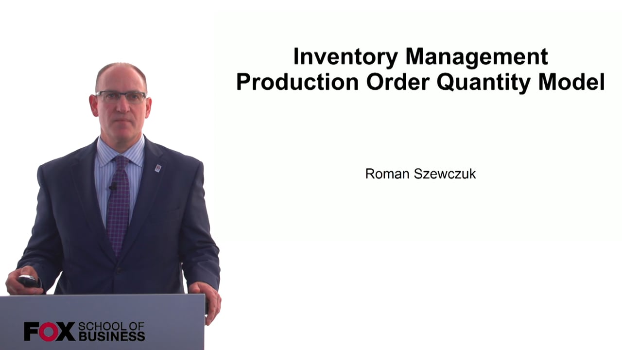 Inventory Management Production Order Quantity Model