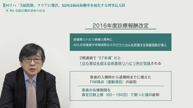 [case:15 #1] 回リハ“実績指数”クリアに難渋、原因は病床稼働率を優先する理事長方針「短い在院日数が求められる」（病院経営ケーススタディー）