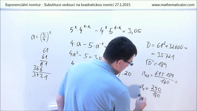 Exponenciální rovnice - Substituce vedoucí na kvadratickou rovnici 27. 1. 2015