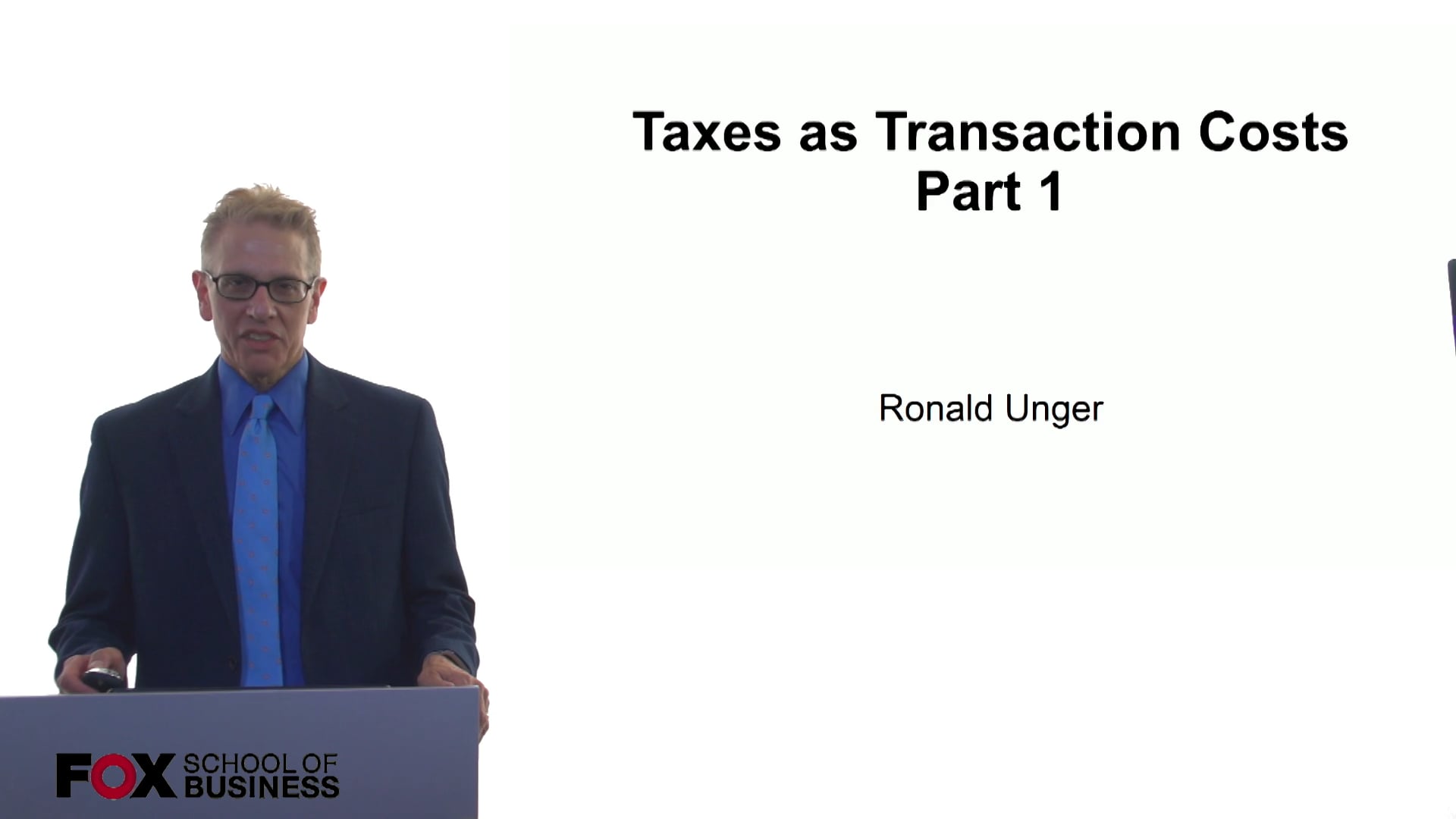 Taxes as Transaction Costs Part 1