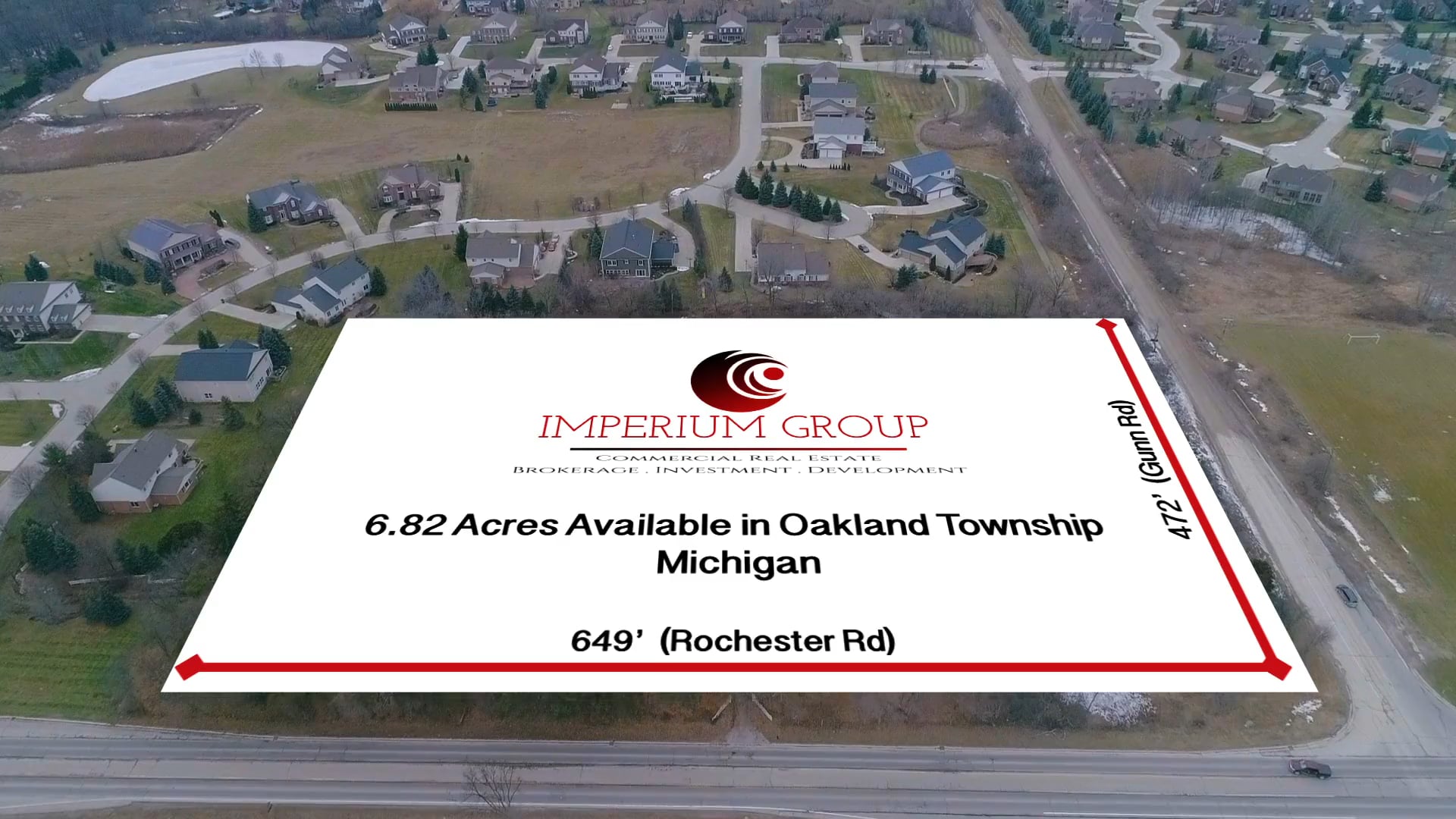 6.82 Acres Vacant Land For Sale Rochester Rd. and Gunn Rd. Oakland