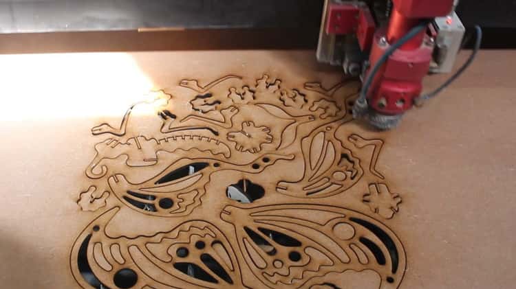 Maker Video Flatpacked Butterfly Design Made by 3mm Supawood Cut on TruCUT Pro Flatbed CO2 Laser Cutter