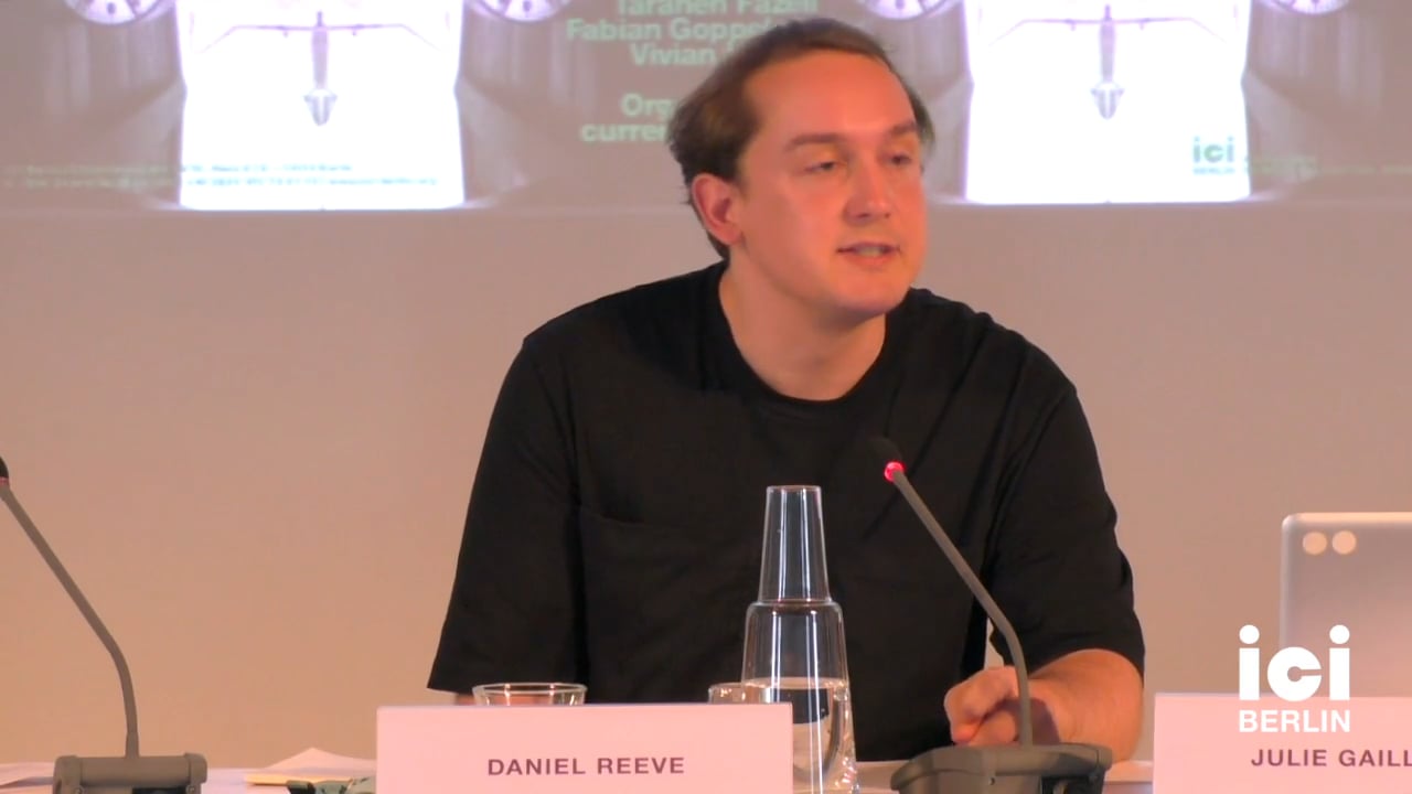 Talk by Daniel Reeve (Panel III)