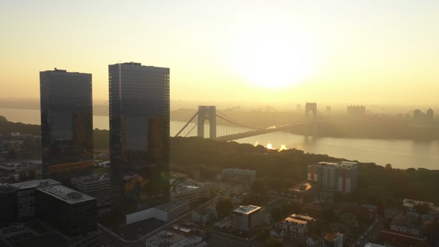Sunrise in Fort Lee NJ (Drone in 4K)