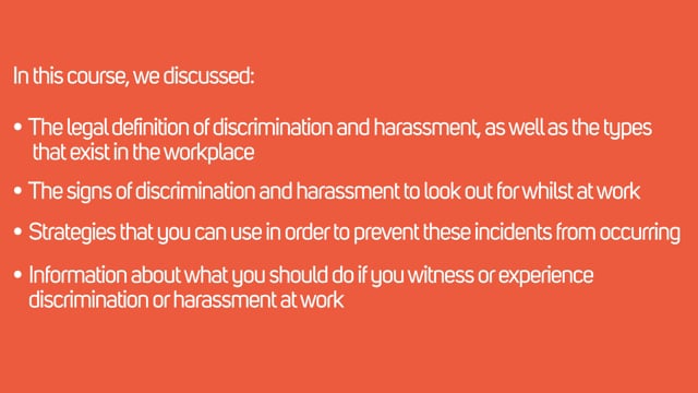 Module 04: What to do if you See or Experience Discrimination or Harassment - Video Thumbnail