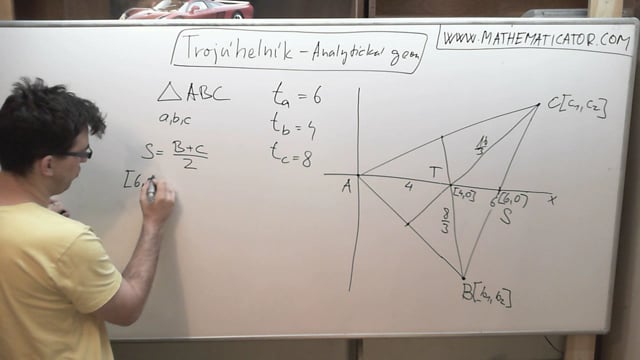 Analytická geometrie - trojúhelník pomocí těžnic