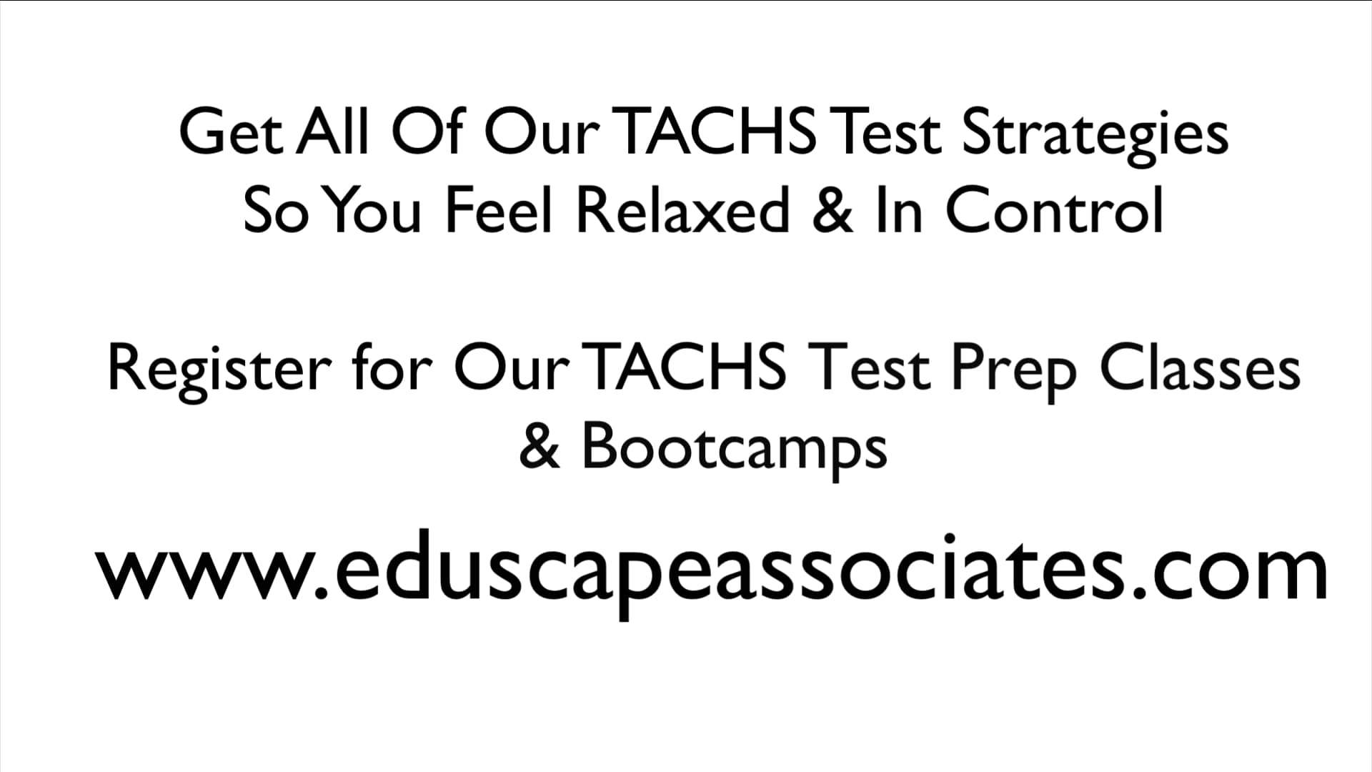 TACHS Exam Test Prep Strategies on Vimeo