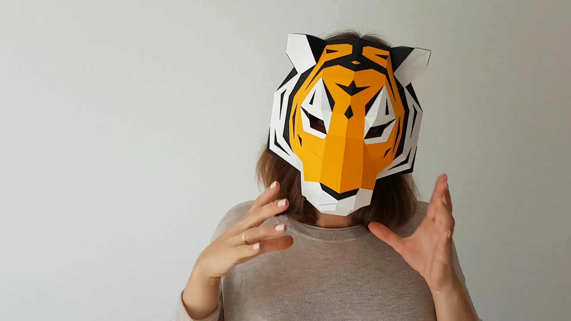 Оригами Тигр из бумаги | DIY Новый год | Origami Paper Tiger | Оригами, Поделки, Тигр