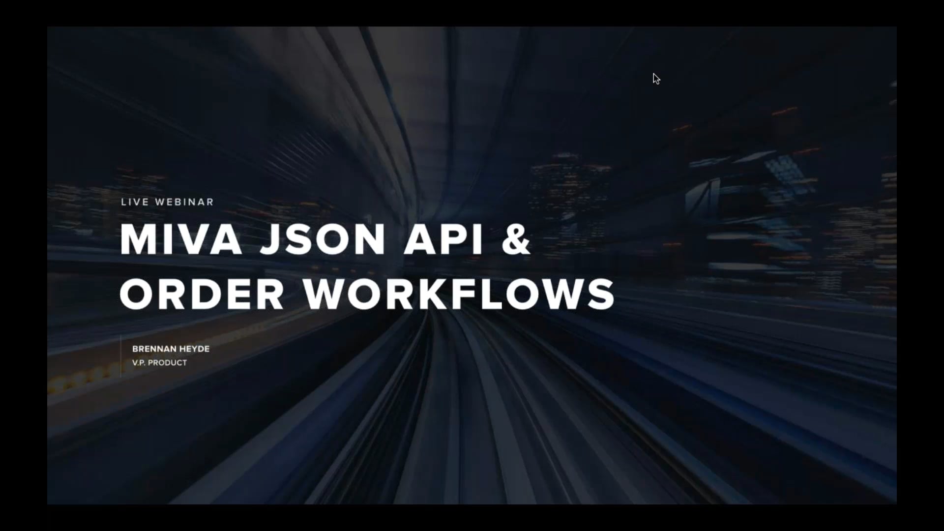 MIVA JSON API WEBINAR on Vimeo