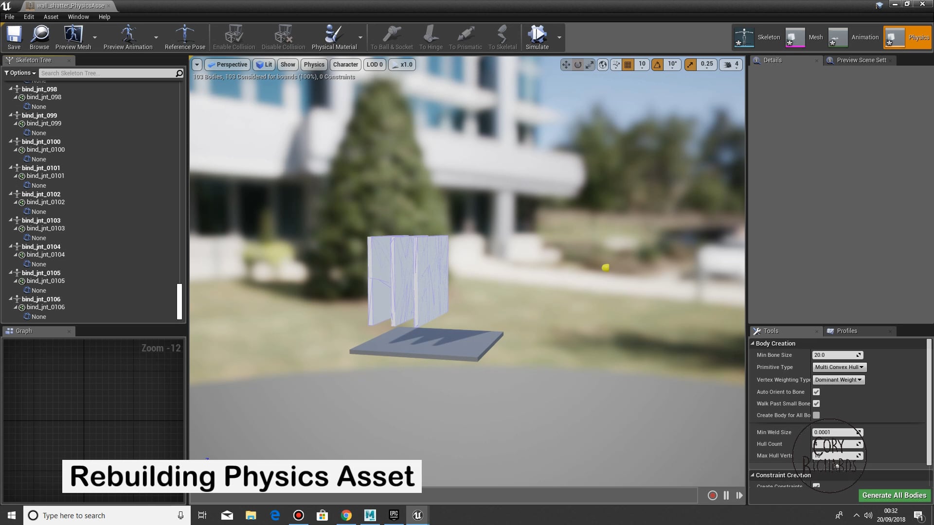 Joint-driven Destructible Mesh