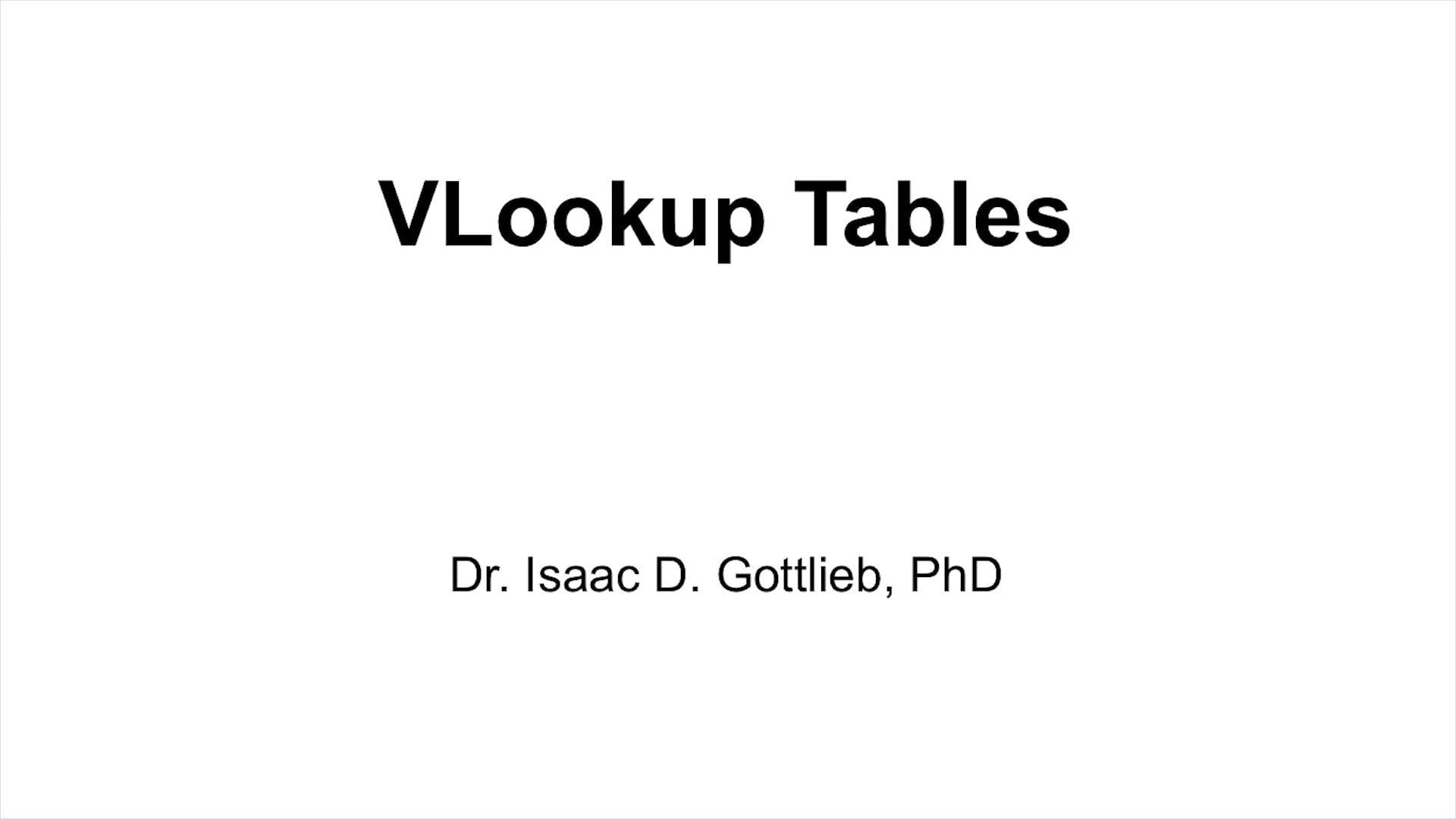 VLookup Tables