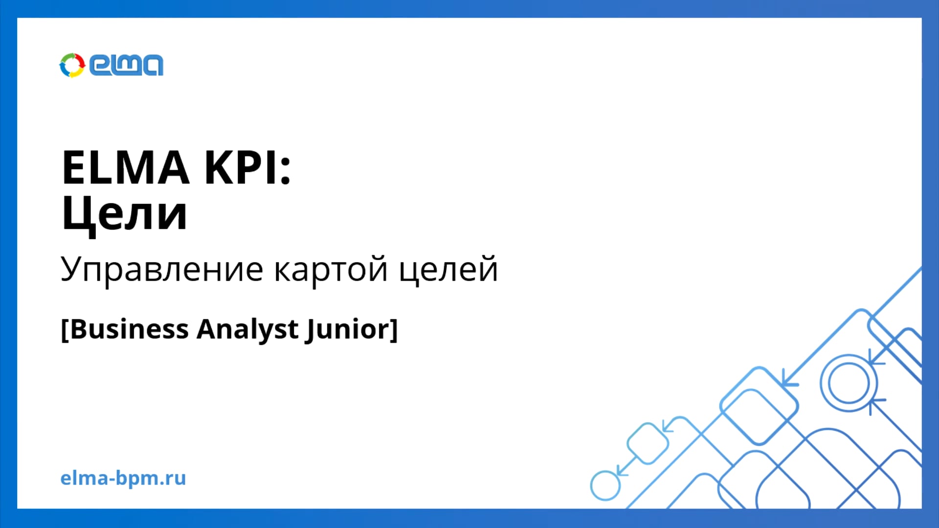 Business Analyst Junior. KPI. Управление картой целей
