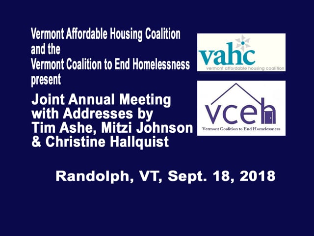 Joint Meeting of the VAHC and VCEH Sept 18, 2018