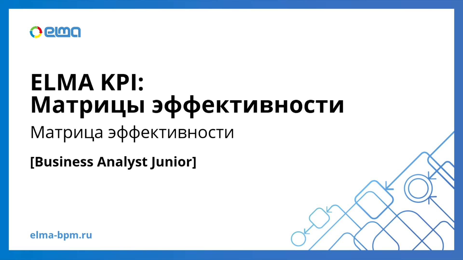 Business Analyst Junior. KPI. Матрица эффективности