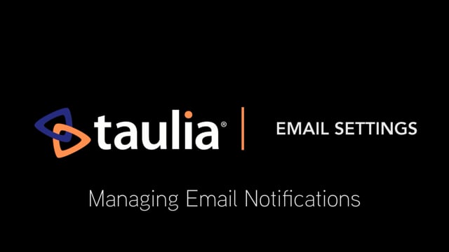 Managing Email Notifications - Taulia