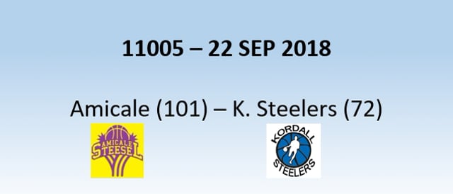 N1H 11005 Amicale (101) - Kordall Steelers (72) 22/09/2018