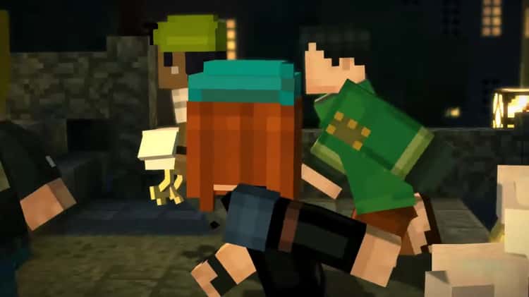 Lets Play Minecraft Story Mode #5- Axel Pees on Who- THE END of Episode  One- The Order of the Stone - video Dailymotion