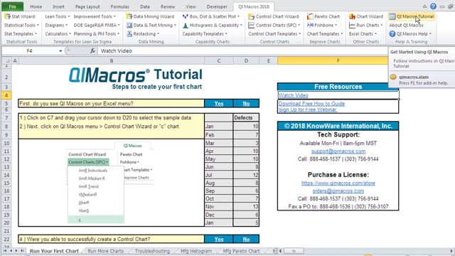 QI Macros Tutorial Manufacturing