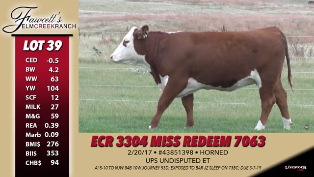 Lot #39 - ECR 3304 Miss Redeem 7063