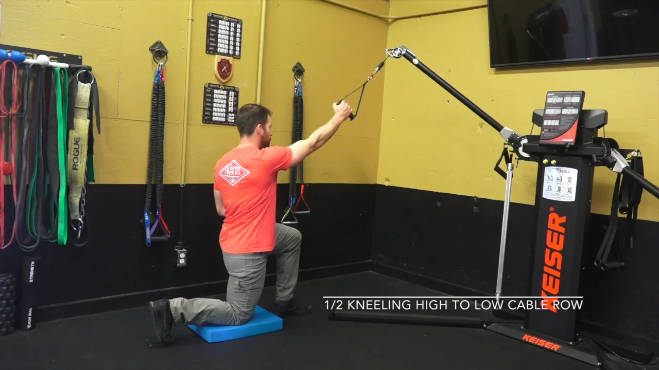 Half Kneeling High to Low Cable Row on Vimeo