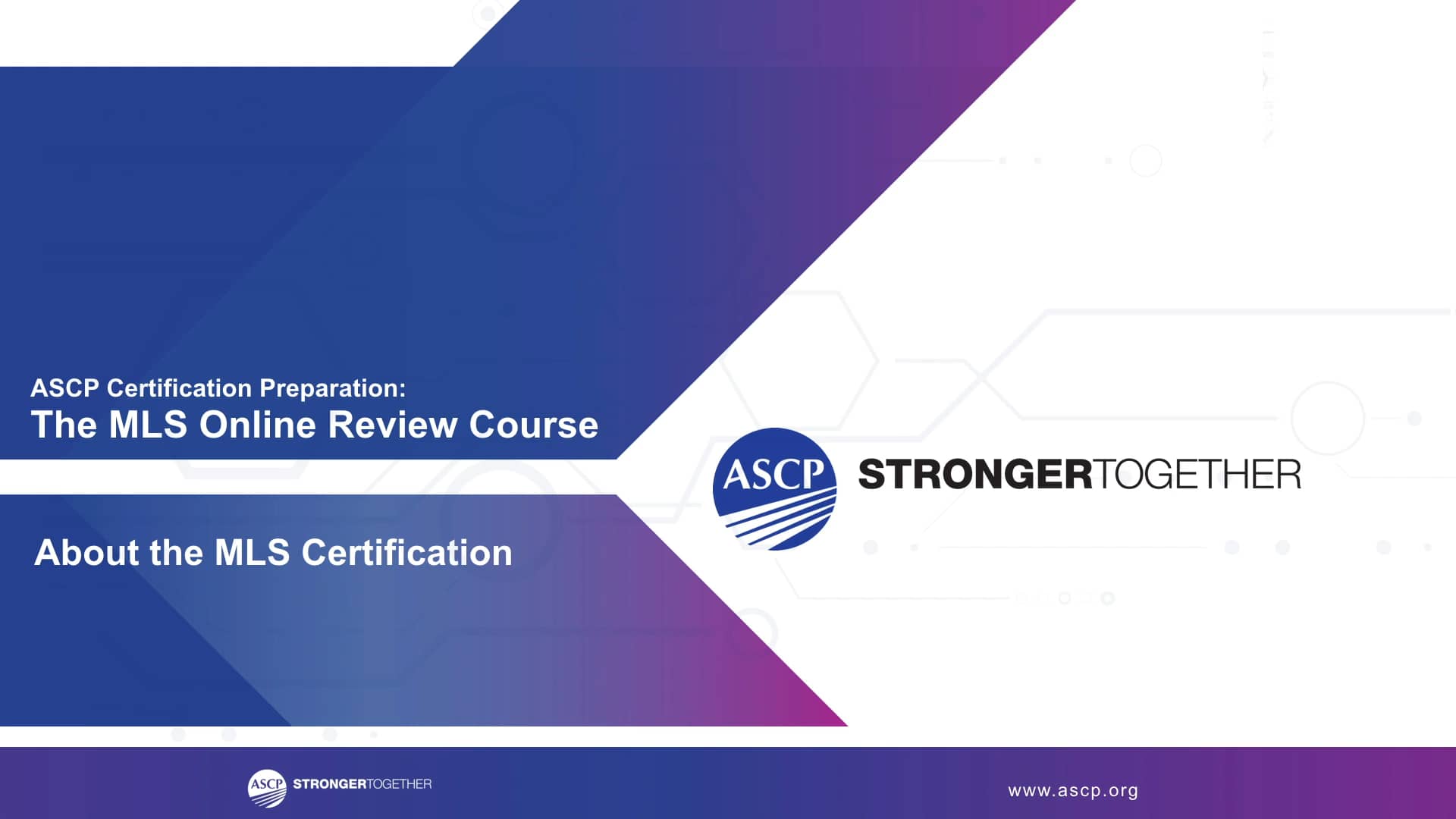 ASCP Certification Preparation The MLS Course Version 3 on Vimeo