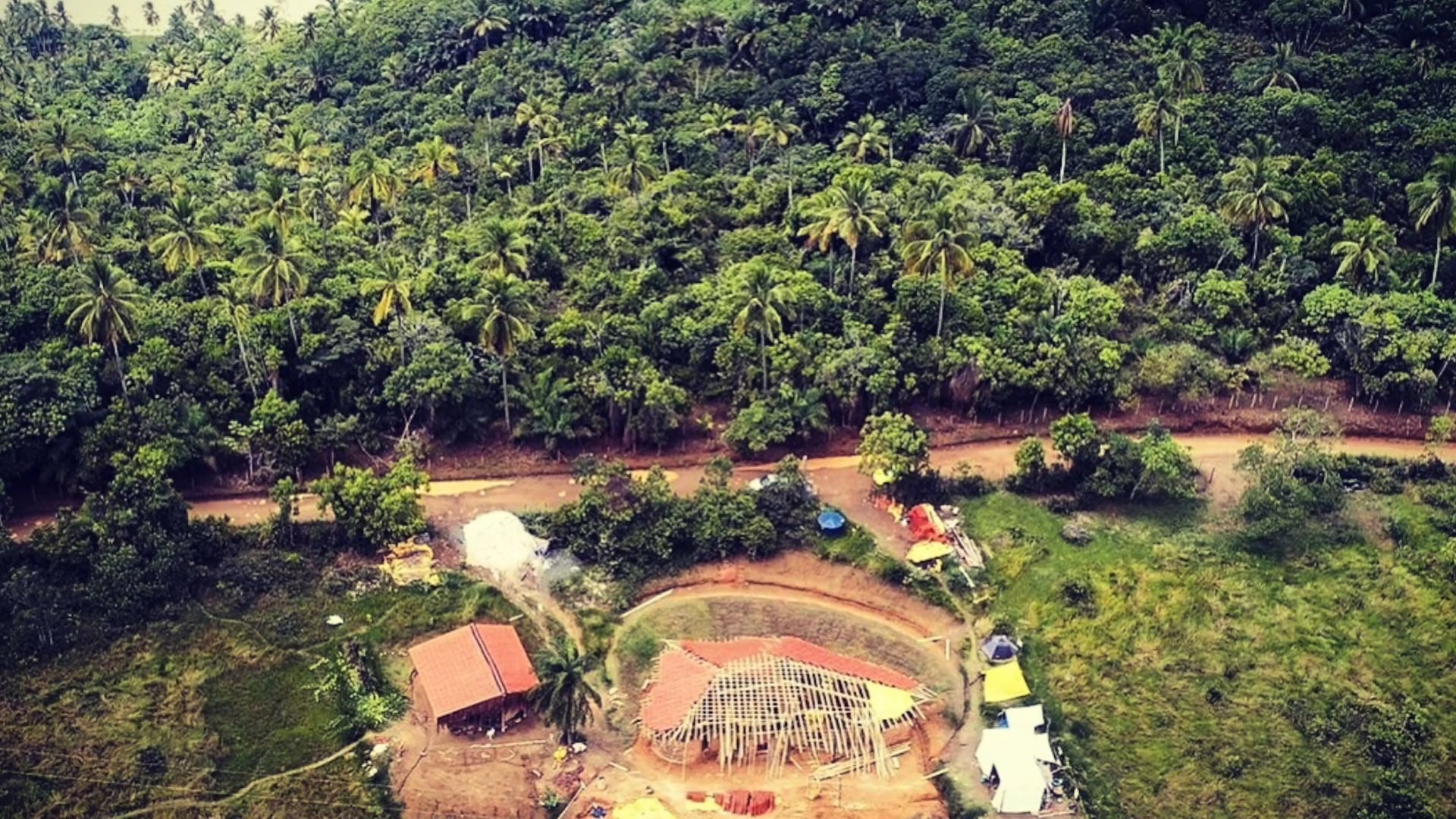 House made form earth bags in Bahia, Brazil