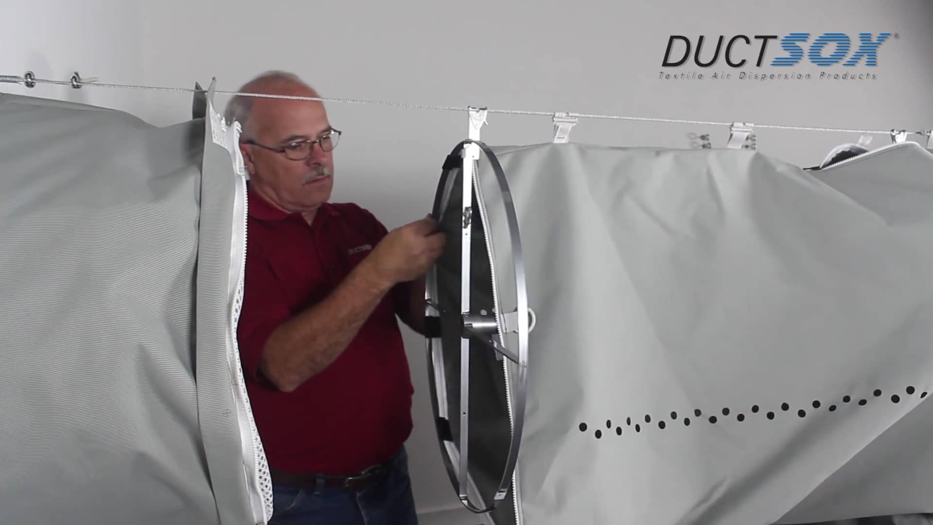 SkeleCore PullTight Cable Installation, Fabric Ductwork by DuctSox on