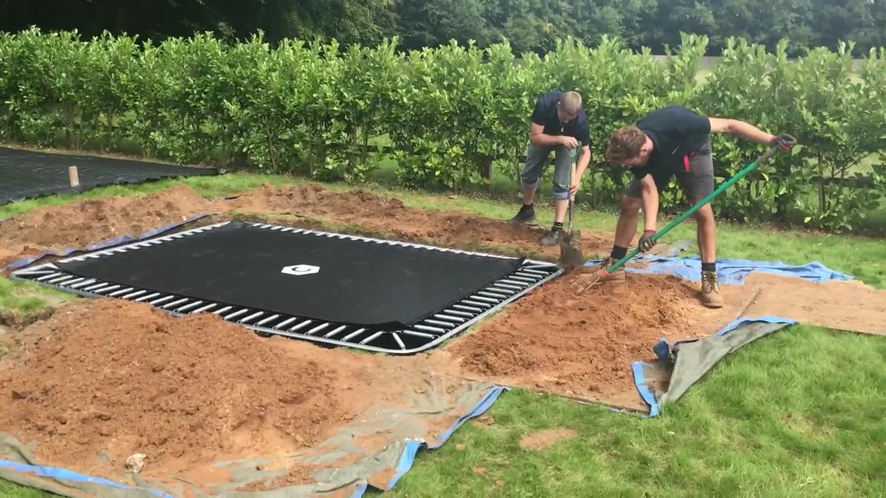 North Trampoline 10 x 17 In ground trampoline by Happy Backyards