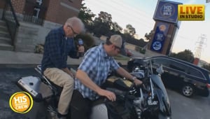 Will Graham Takes Jim Mann for a Spin on His Motorcycle