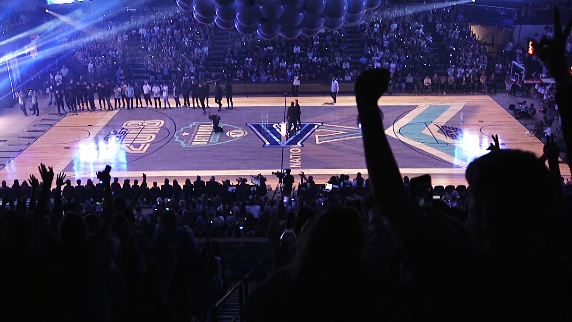 Villanova University Basketball Court Projection at the New Finneran