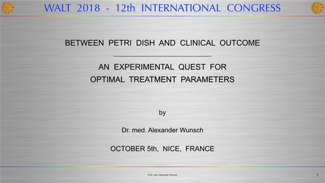 Between Petri Dish and Clinical Outcome - An Experimental Quest for Optimal Treatment Parameters