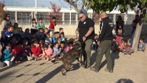 Taller de gossos policia a l'Escola Empúries