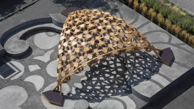 FLEXIBLE FORMS: Biocomposites Experimental Pavilion by BioMat Group at ITKE 2018