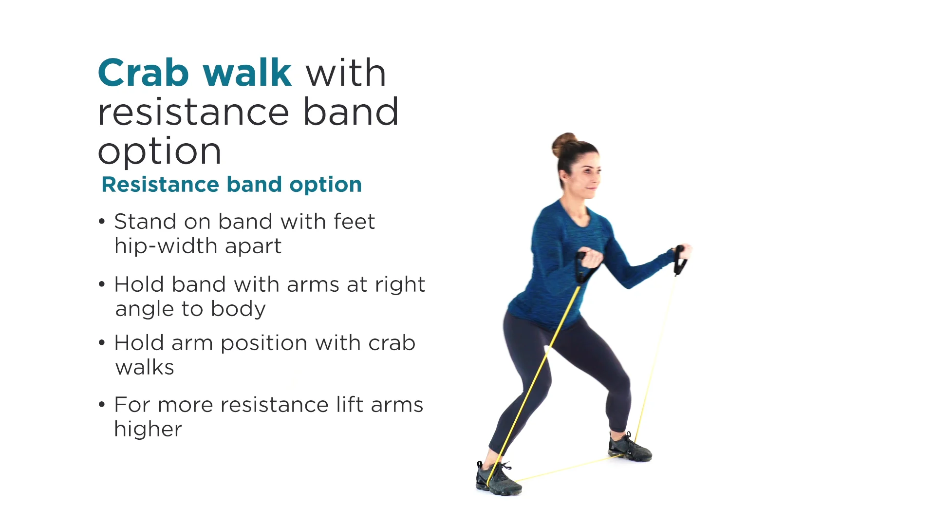 how to do resistance band crab walk