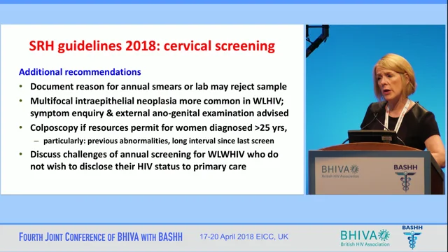 Fourth Joint Conference of BHIVA with BASHH BHIVA BASHH Guidelines Session