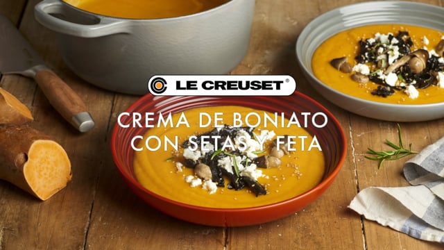 LE CREUSET Receta de Crema de boniato con setas on Vimeo