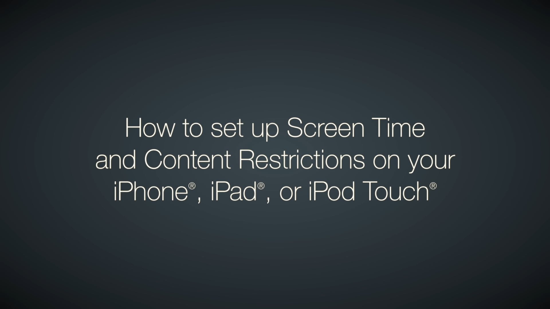 How to Set Up Screen Time and Content Restrictions on Your iOS Devices on Vimeo
