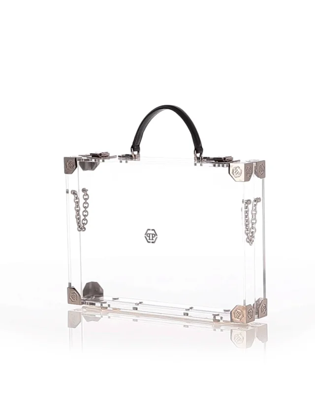 Aspinal of London Trunk Transparent Clutch Bag in Metallic