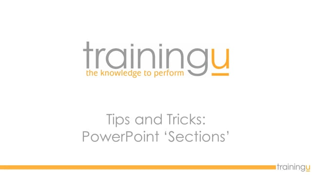 PowerPoint Tip – Sections