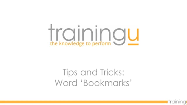 Word Tip – Bookmarks
